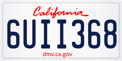 CA license plate 6UII368