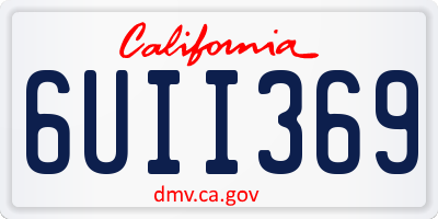 CA license plate 6UII369