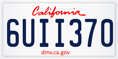 CA license plate 6UII370