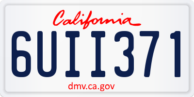 CA license plate 6UII371