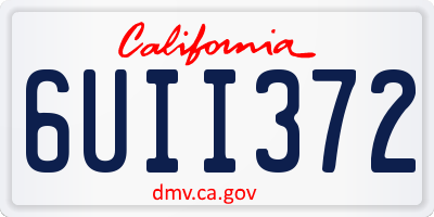 CA license plate 6UII372