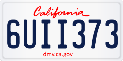 CA license plate 6UII373