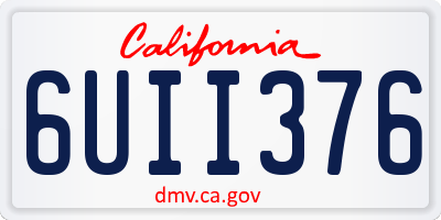 CA license plate 6UII376