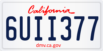 CA license plate 6UII377