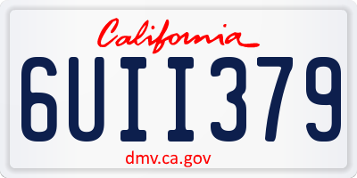 CA license plate 6UII379