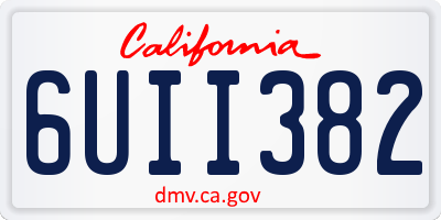 CA license plate 6UII382