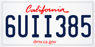 CA license plate 6UII385