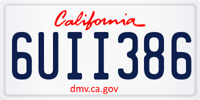 CA license plate 6UII386