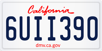 CA license plate 6UII390
