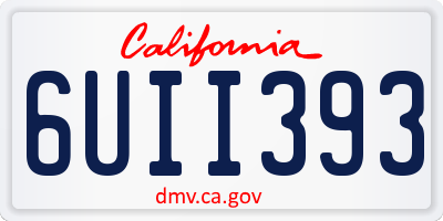 CA license plate 6UII393