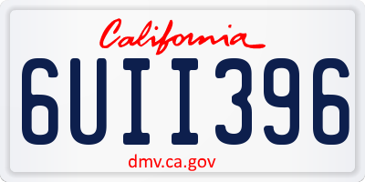 CA license plate 6UII396