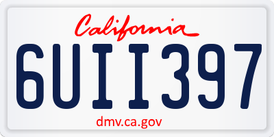 CA license plate 6UII397