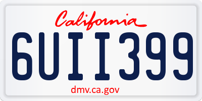 CA license plate 6UII399