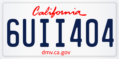 CA license plate 6UII404