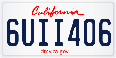 CA license plate 6UII406