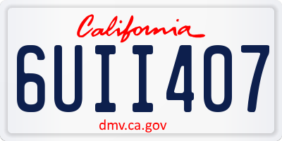CA license plate 6UII407