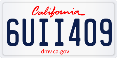 CA license plate 6UII409