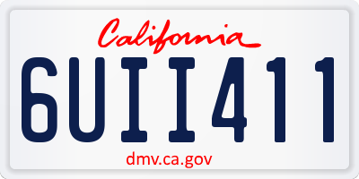 CA license plate 6UII411