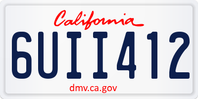 CA license plate 6UII412