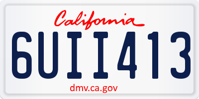 CA license plate 6UII413