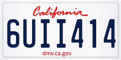 CA license plate 6UII414