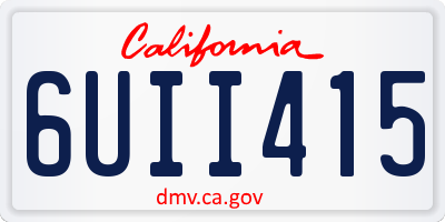 CA license plate 6UII415