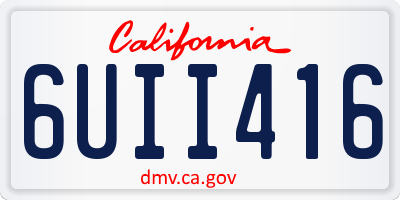 CA license plate 6UII416