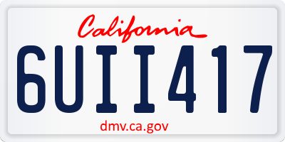 CA license plate 6UII417