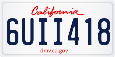 CA license plate 6UII418