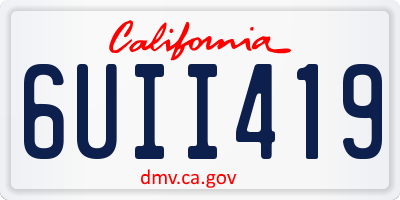 CA license plate 6UII419
