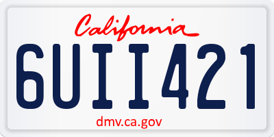 CA license plate 6UII421