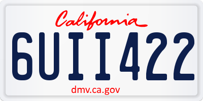 CA license plate 6UII422