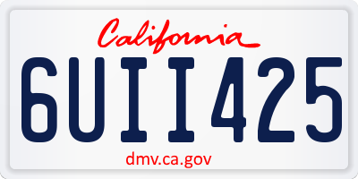 CA license plate 6UII425