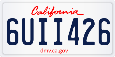 CA license plate 6UII426