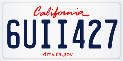 CA license plate 6UII427