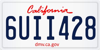 CA license plate 6UII428