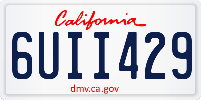 CA license plate 6UII429