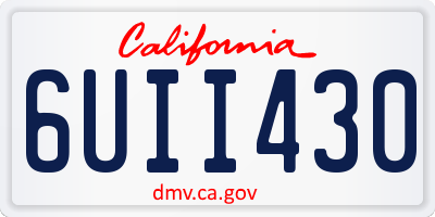CA license plate 6UII430