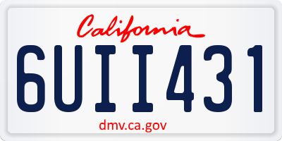 CA license plate 6UII431