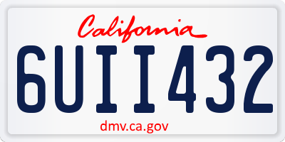 CA license plate 6UII432
