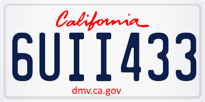 CA license plate 6UII433