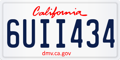 CA license plate 6UII434