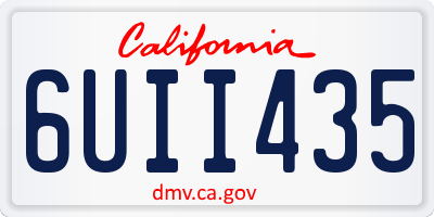 CA license plate 6UII435