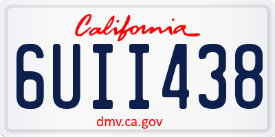 CA license plate 6UII438