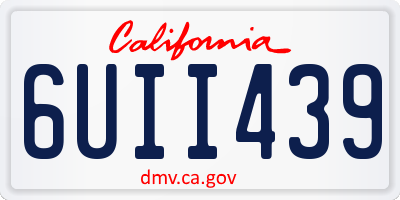 CA license plate 6UII439