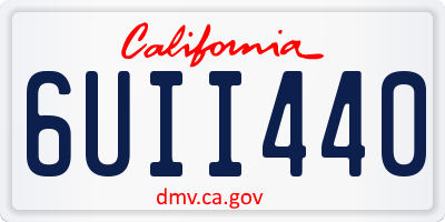 CA license plate 6UII440