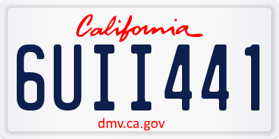 CA license plate 6UII441
