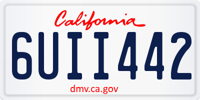 CA license plate 6UII442