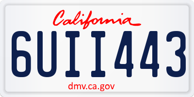 CA license plate 6UII443