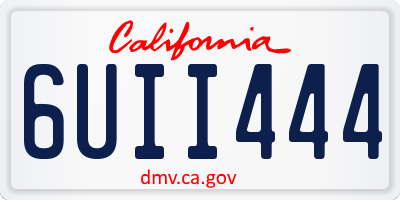 CA license plate 6UII444
